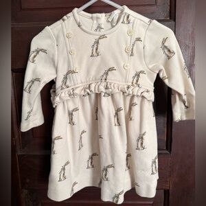Kate Quinn Cream Velveteen Rabbit Dress Organic Cotton 6-12m